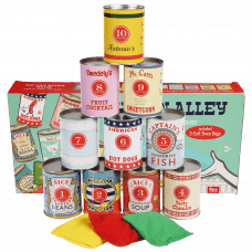Traditional tin can alley game set up ready to play with box