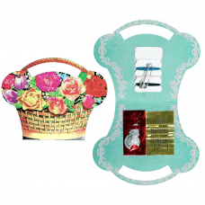 basket flowers sewing kit