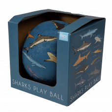 Sharks play ball in box side view