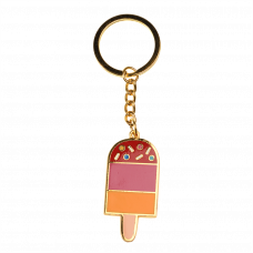 Gold coloured keyring with ice lolly charm