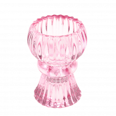 Double Ended Pink Glass Candlestick