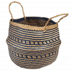 Large Navy Blue Seagrass Basket
