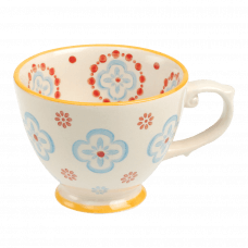 Stoneware Tea Cup Cinnamon Flower