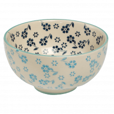 Stoneware Salad Bowl Blue Jasmine