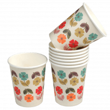 Set Of 8 Mid Century Poppy Tea Party Paper Cups