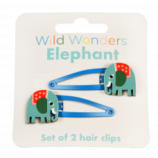 Wild Wonders Elephant Hair Clips (set Of 2)