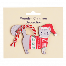 Grey Cat Christmas Decoration