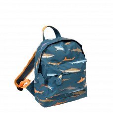 Mini backpack for kids with pictures of sharks