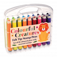 Colourful Creatures Felt Tip Stamp Pens (set Of 18)