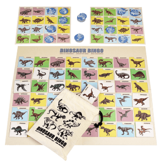 dinosaurs game cards with cotton bag 