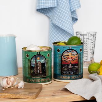 Medium storage tins (set of 2) - Cornish salt and pepper