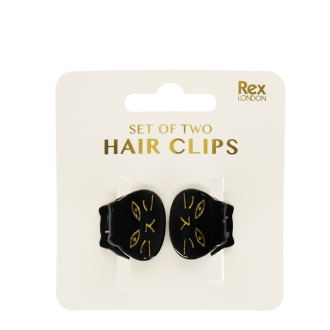 Mini hair claw clips (set of 2) - Black cats