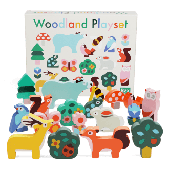 Wooden animal playset - Woodland