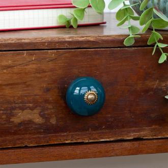 Ceramic drawer knob - blue