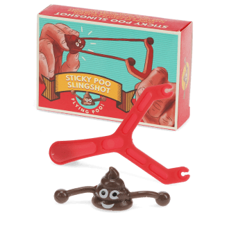 Sticky poo slingshot