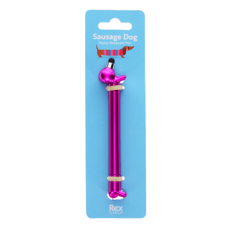 sausage dog stylus ballpoint pen in pink with packaging