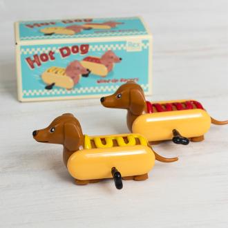 Wind-up hot dog racers (set of 2) with a box