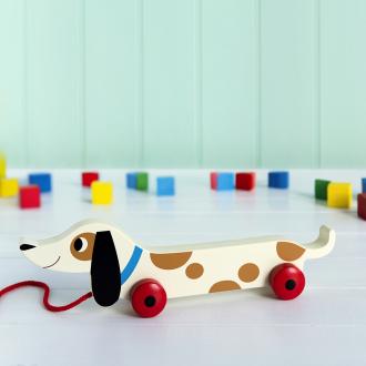 Wooden pull toy - Charlie the Sausage Dog