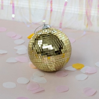 Hanging disco ball (10cm) - Gold