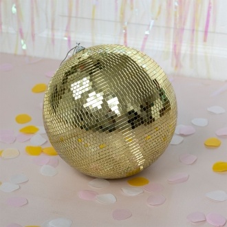 Large hanging disco ball (20cm) - Gold