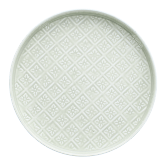 Round enamel trinket tray in light grey