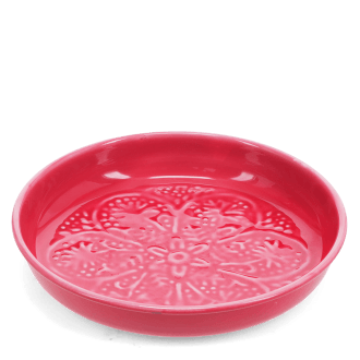 enamel trinket dish in vibrant pink
