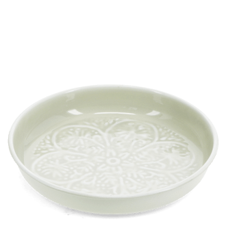 enamel trinket dish in light grey