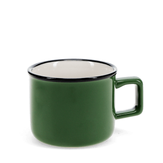 Stoneware espresso mug in green.