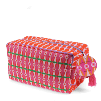 Soft wash bag in pink and orange