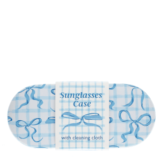 Blue bow patterned sunglasses case