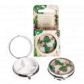 Tropical Palm Pill Box With Mirror