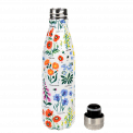 Wild flowers stainless steel drinking bottle 500ml with lid unscrewed