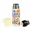 Wild Flowers flask with cup removed and lid unscrewed