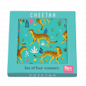 Cheetah coasters (set of 4) in box
