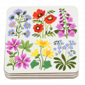 Wild Flowers coasters (set of 4) stacked