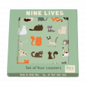 Nine Lives coasters (set of 4) in box