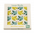 Love Birds coasters (set of 4) in box