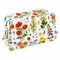 Wild Flowers wash bag side showing zip pull