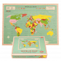 Completed World Map puzzle with box