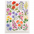 Completed 1000 piece jigsaw puzzle with images of various wild flowers