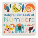 First book of numbers front cover with colourful graphics of wild animals