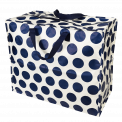 Recycled plastic jumbo storage bag in cream with navy spots