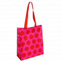 Red on pink shopping bag