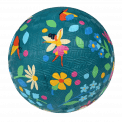 Dark blue inflatable rubber ball with fairies, flowers and butterflies print