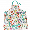 Recycled cotton apron in white with floral print