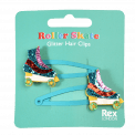 Roller Skate Glitter Hair Clips