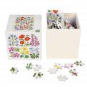 Wild Flowers puzzle pieces and guide sheet in box