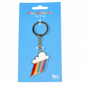 Keyring with cloud burst charm attached to packaging