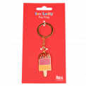 Keyring with ice lolly charm attached to packaging