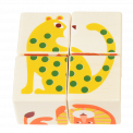 Wooden puzzle cubes for babies forming picture of leopard